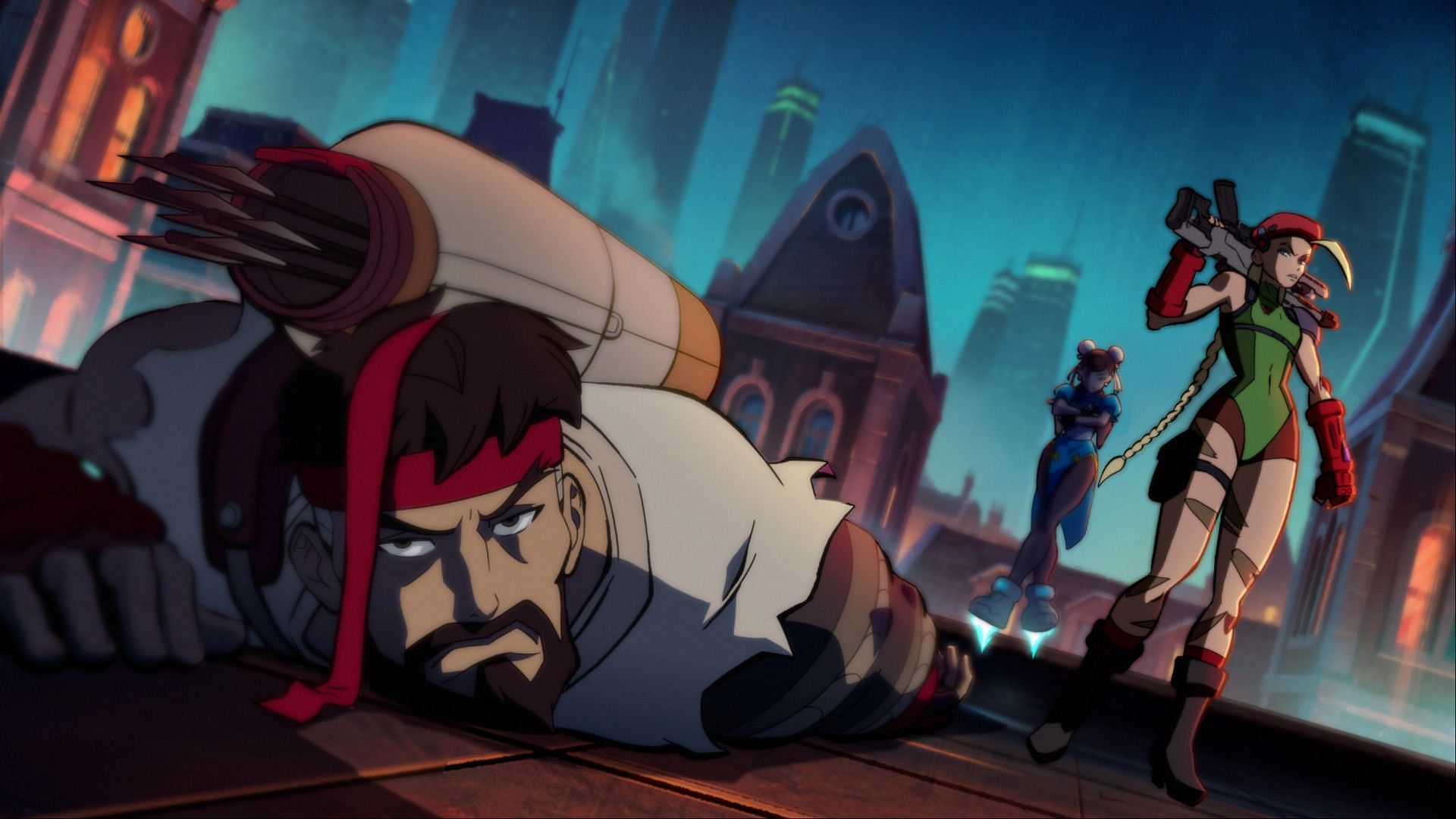 Hanzo as Ryu, Widowmaker as Cammy, and Juno as Chun-Li (Image via Blizzard Entertainment)